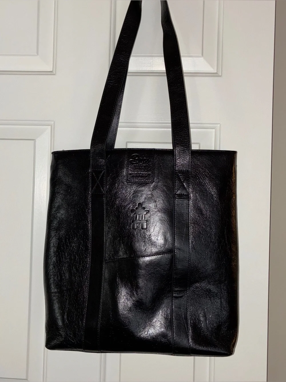 Like New Bros Leather Supply Company Large‎ Black Leather Tote Bag - Classic